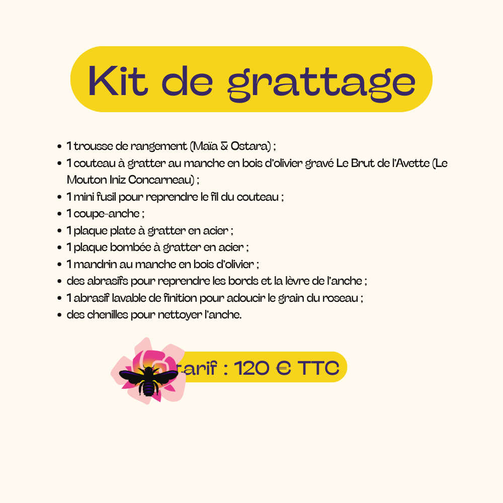 Kit de grattage d'anches bombarde, binioù veuze